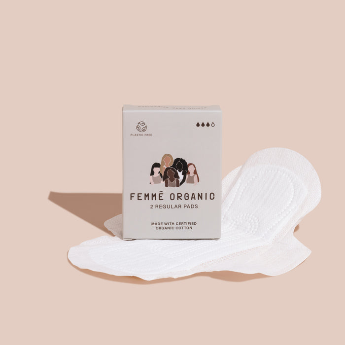 Femmé Organic Regular Organic Cotton Pads -Pack of 2 (CTN 60)