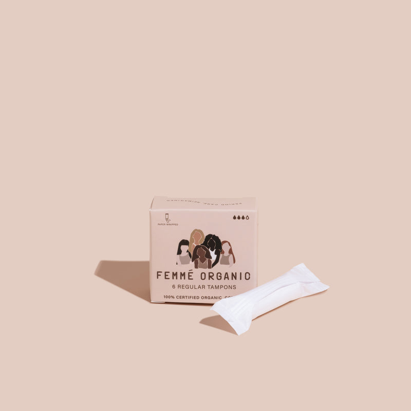Femmé Organic Regular Tampons – Pack of 6 (CTN 45)