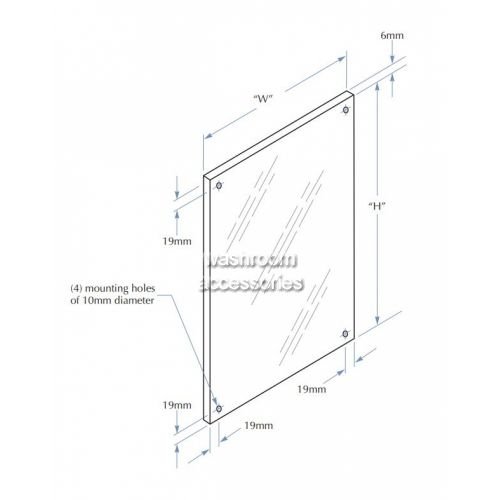 Bradley 748 Polished Stainless Steel Mirror – 600mm (W) x 750mm (H)