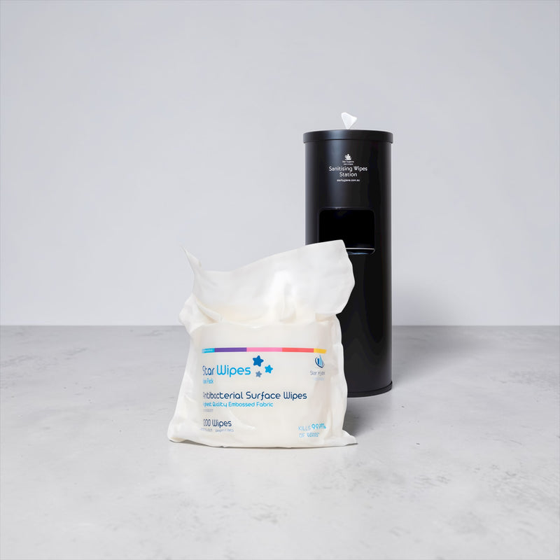 Star Wipes Antibacterial Surface Wipes 1200 Wipes (CTN 4) + Wipe Dispenser