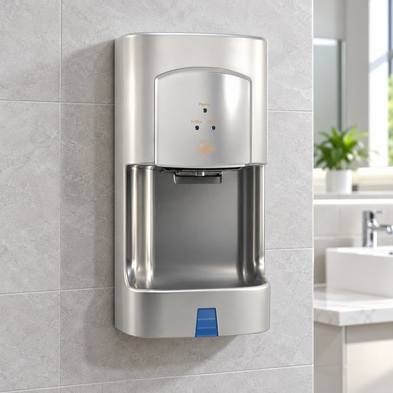 JetMAX High Speed Hand Dryer Satin Silver With Chrome