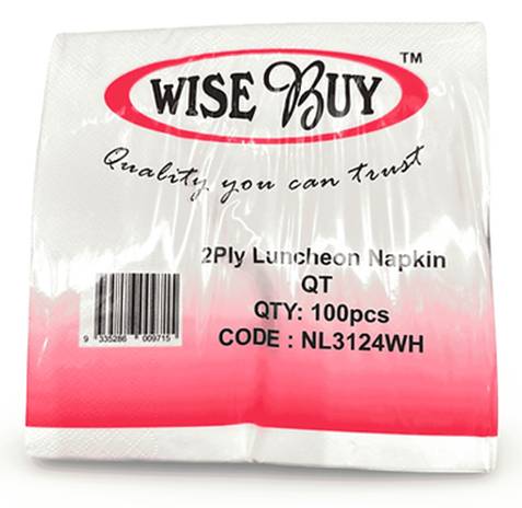 2ply White Lunch Napkins QT Fold (CTN 2000)