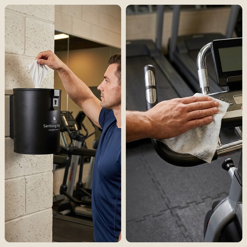 Stainless Steel Wall Mounted Wipe Dispenser | Lockable Sanitising Wipes Dispenser – Matte Black