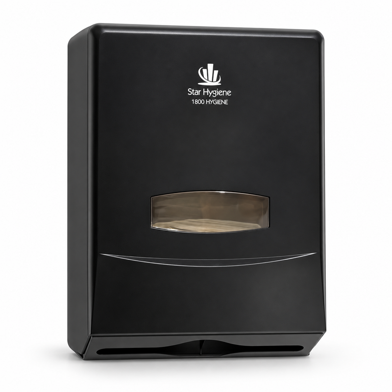 Star Hygiene Hand Towel Dispenser – Lockable, Low-Waste & Hygienic (Matte Black or White)