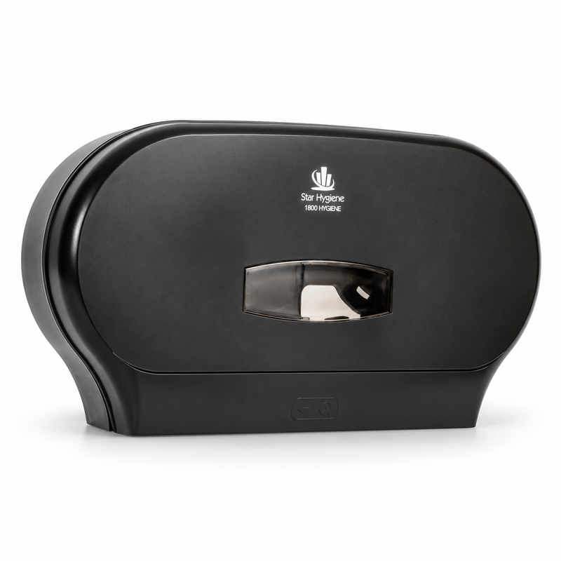 Star Hygiene Double Jumbo Toilet Roll Dispenser – High Capacity & Lockable (Matte Black or White)