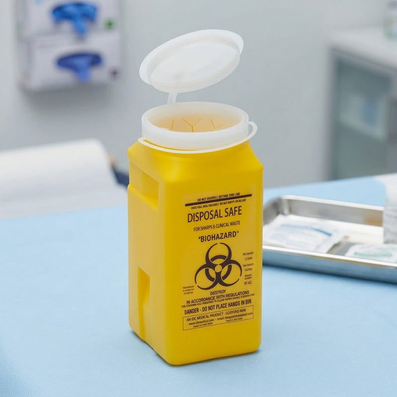 Yellow Sharps Safe – 1.4L Square 50mm