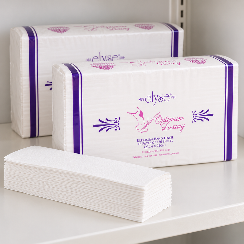 Elyse Tad Ultraslim Hand Towel – 150 Sheets x 16 Packs (Lux-2424)