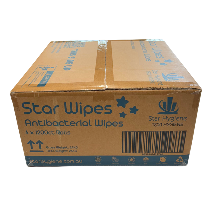 Star Wipes Antibacterial Surface Wipes 1200 Wipes (CTN 4) - Buy 10 get 1 Free