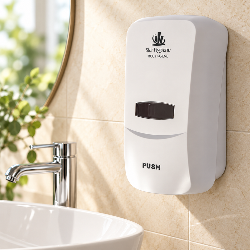 Star Hygiene Soap & Sanitiser Dispenser 1L – Complete Kit | Black, White or Unbranded