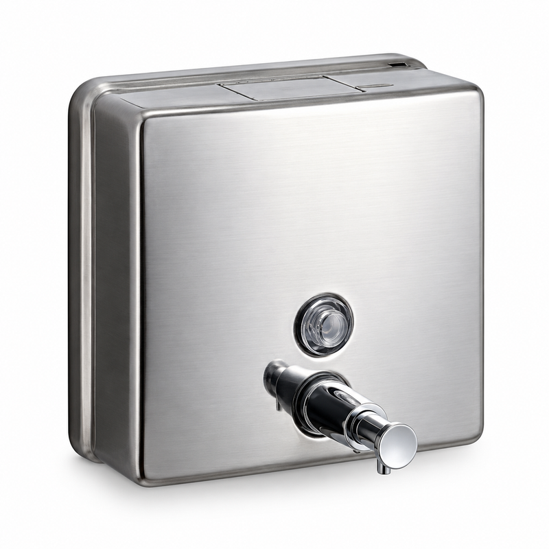 Stainless Steel Soap Dispenser 1.2L – Lockable, Satin Finish & Vandal Resistant (Square or Vertical)