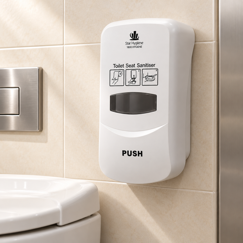 Star Hygiene Toilet Seat Sanitiser Dispenser (White) - Complete Kit