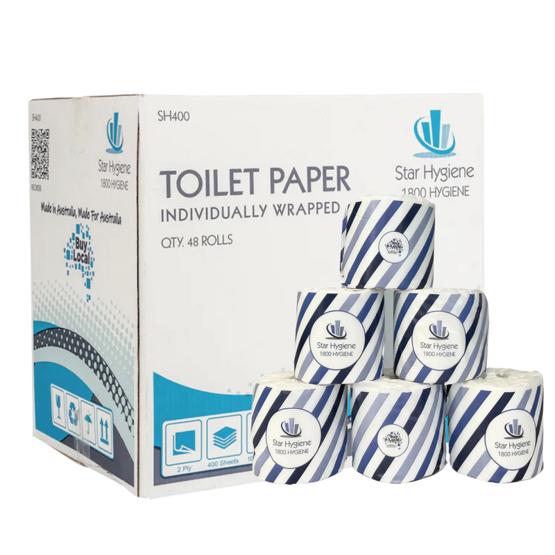 Toilet Paper 2 Ply 400 Sheets (CTN 48) | Star Hygiene – Individually Wrapped