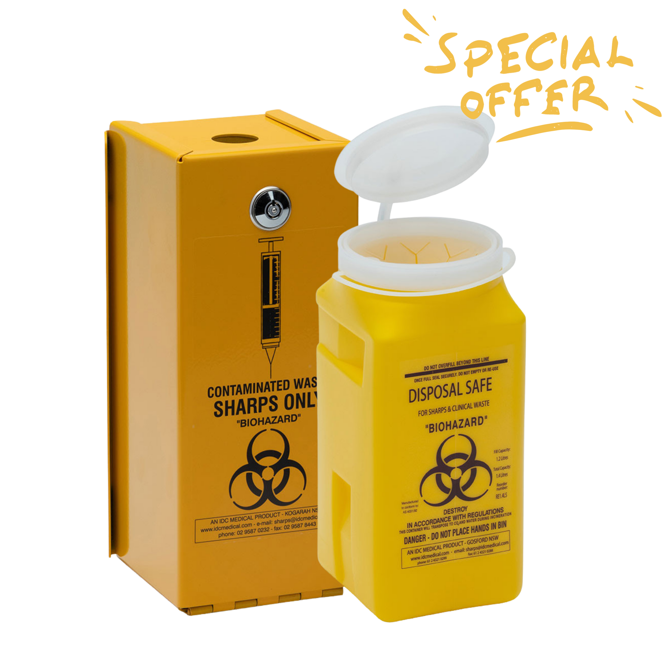 Home STEEL SYRINGE SHARP SAFES BUNDLE 1.4L