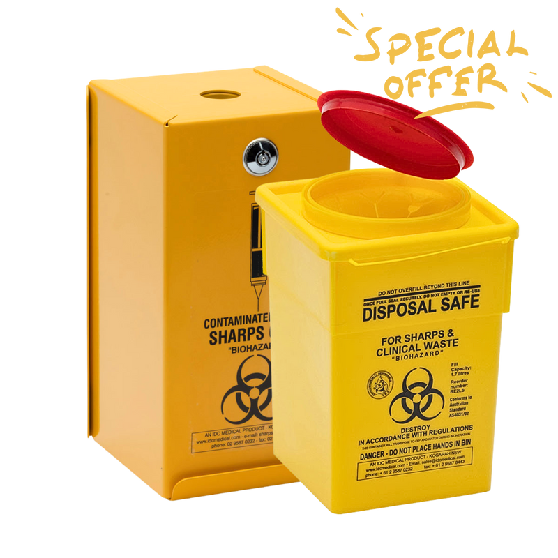 STEEL SYRINGE SHARP SAFES BUNDLE 2L