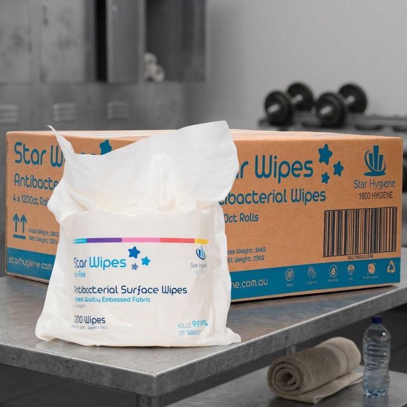 Star Wipes Antibacterial Surface Wipes 1200 Wipes (CTN 4)– Lemon Scent