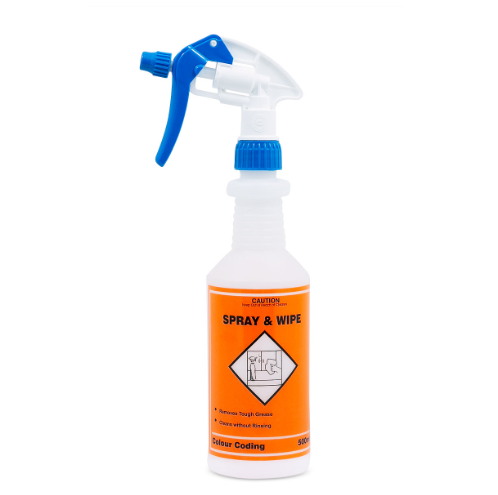 Colour Coded 500 ml Bottle – Spray and Wipe  (EMPTY BOTTLE & TRIGGER ONLY)