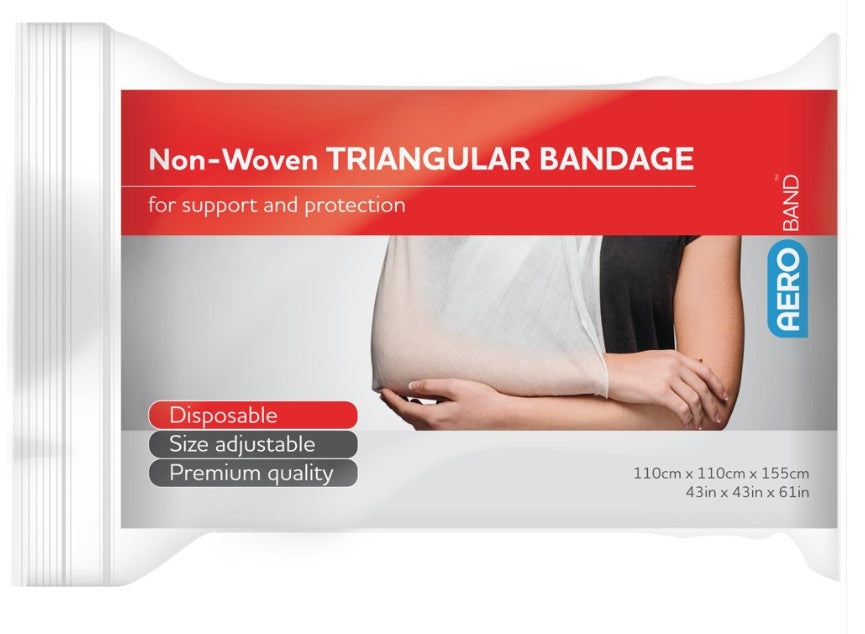 AEROBAND Non-Woven Triangular Bandage 110 x 110 x 155cm Bag/10 P-ABN10