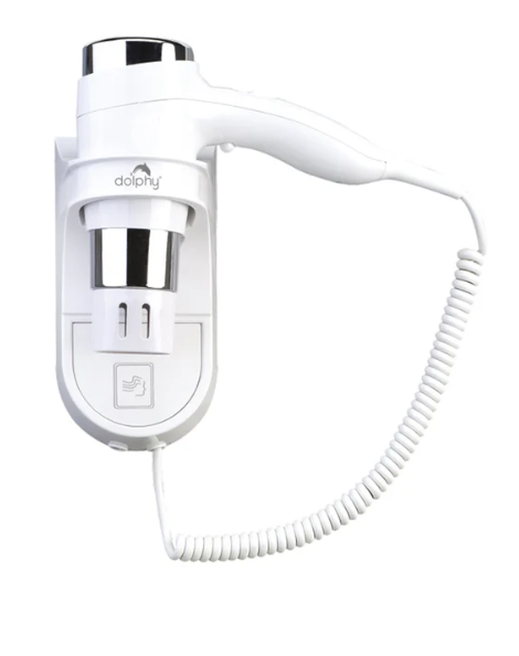 Dolphy Wall-Mount Hair Dryer 1600W - White | Commercial Hotel Hair Dryer Australia