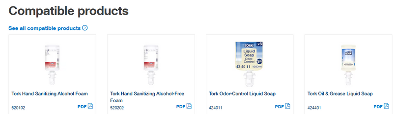 Tork Soap and Sanitizer Dispenser Black (564508)