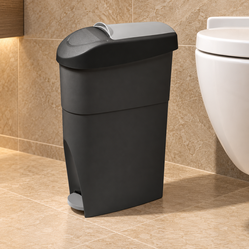 Dolphy Sanitary Bin with Peddle Black and Gray - 18L Australia