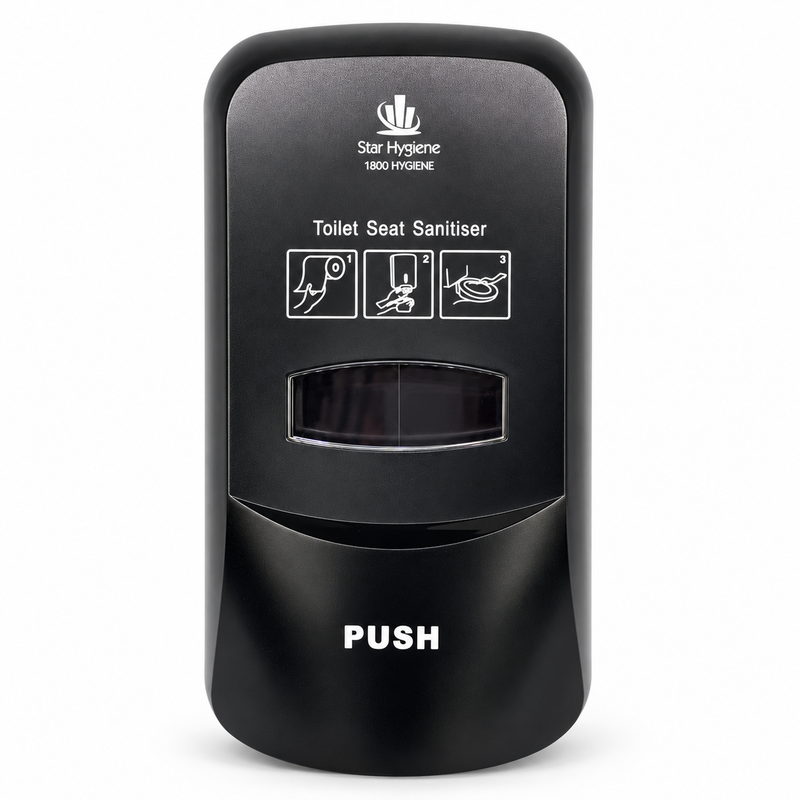Star Hygiene Toilet Seat Sanitiser Dispenser (Black) - Complete Kit