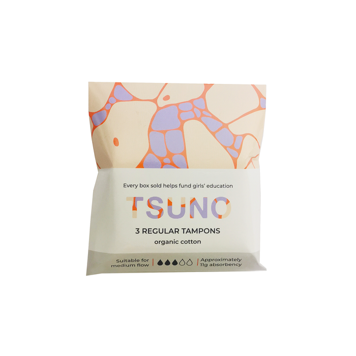 Tsuno Regular Organic Cotton Tampons 3 pack (CTN 40)