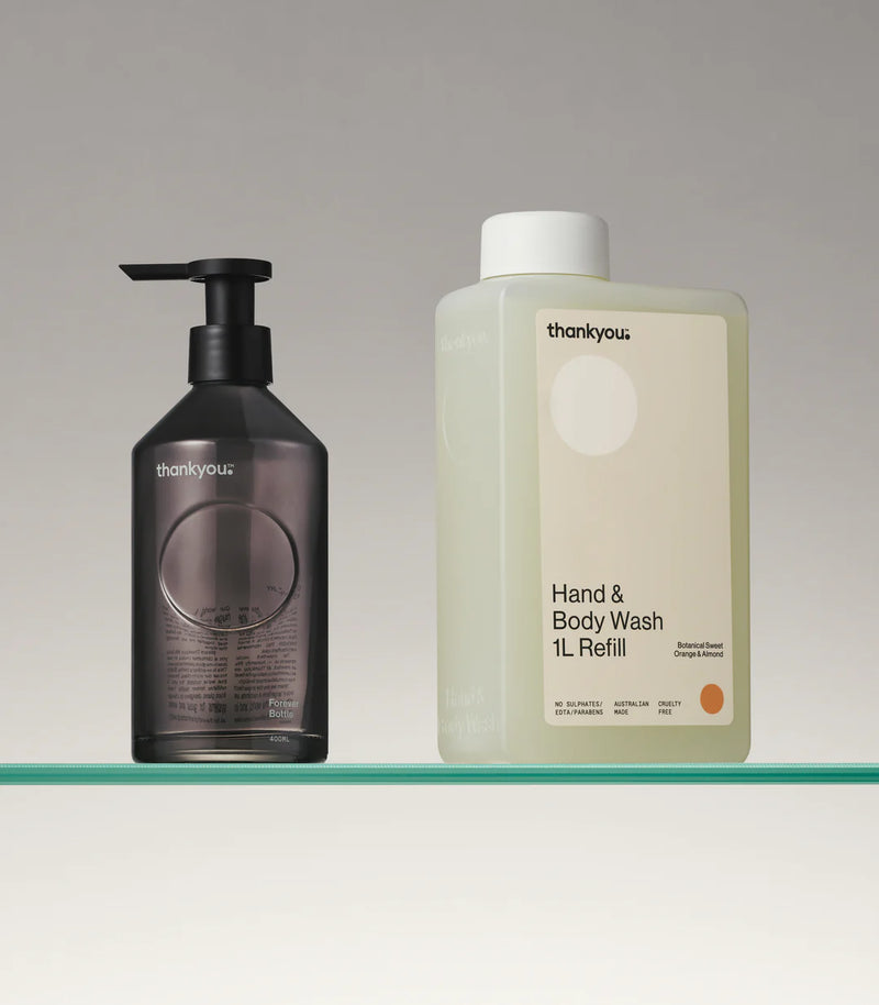 Thankyou™ Forever Bottle Glass 400ml | Reusable Glass Soap Dispenser Bottle