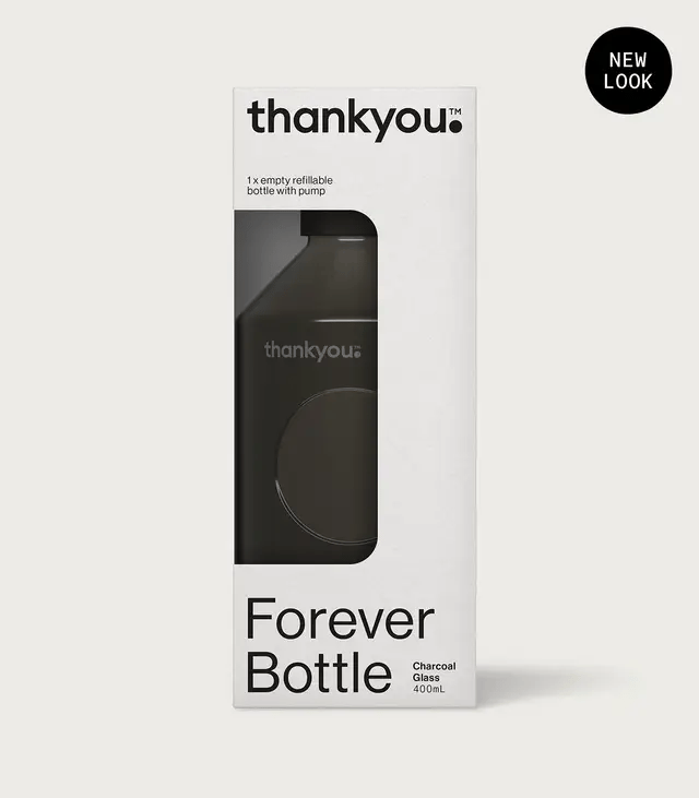 Thankyou™ Forever Bottle Glass 400ml | Reusable Glass Soap Dispenser Bottle