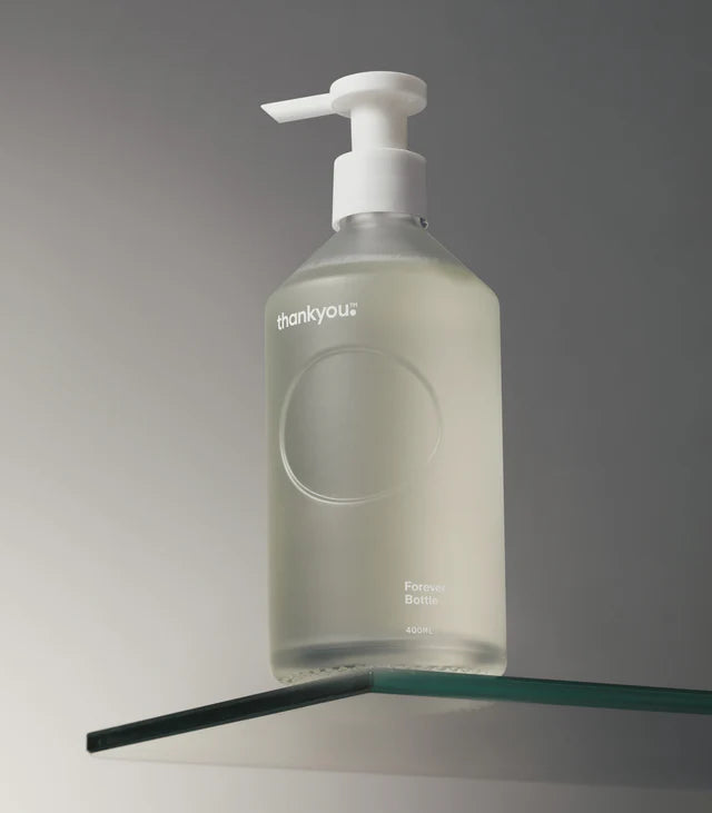 Thankyou™ Forever Bottle Glass 400ml | Reusable Glass Soap Dispenser Bottle