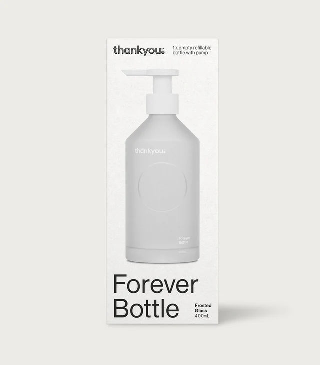 Thankyou™ Forever Bottle Glass 400ml | Reusable Glass Soap Dispenser Bottle