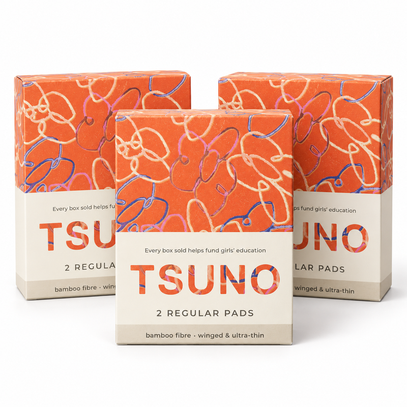 Tsuno Regular Bamboo Pads – 2 Pack (CTN 300) | Ultra-Thin & Leakproof
