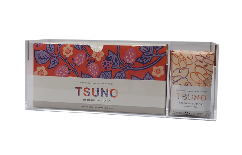 Tsuno Clear Acrylic Period Product Dispenser | Bench-Top Organiser