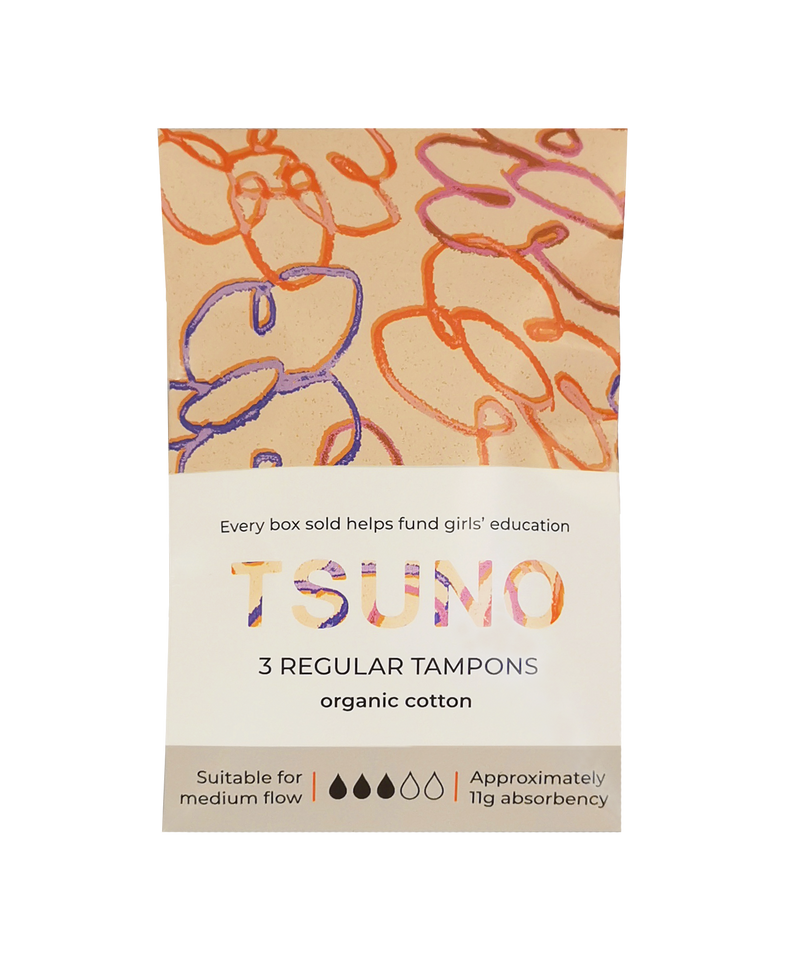 Tsuno Regular Tampons – Organic Cotton (3 Pack, CTN 504)
