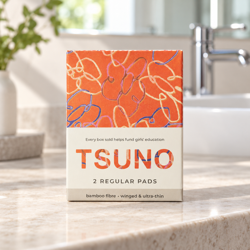 Tsuno Regular Bamboo Pads – 2 Pack (CTN 300) | Ultra-Thin & Leakproof
