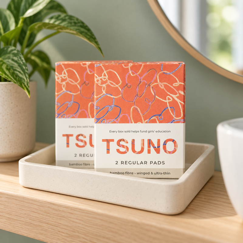 Tsuno Regular Bamboo Pads – 2 Pack (CTN 300) | Ultra-Thin & Leakproof