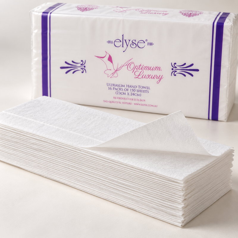 Elyse Tad Ultraslim Hand Towel – 150 Sheets x 16 Packs (Lux-2424)