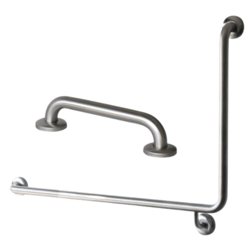 ASI JDMACDONALD GRAB RAIL – TOILET SLOPING ARM 90 DEGREES FROM HORIZONTAL 2 PIECE 965 X 600 MM + 300 MM