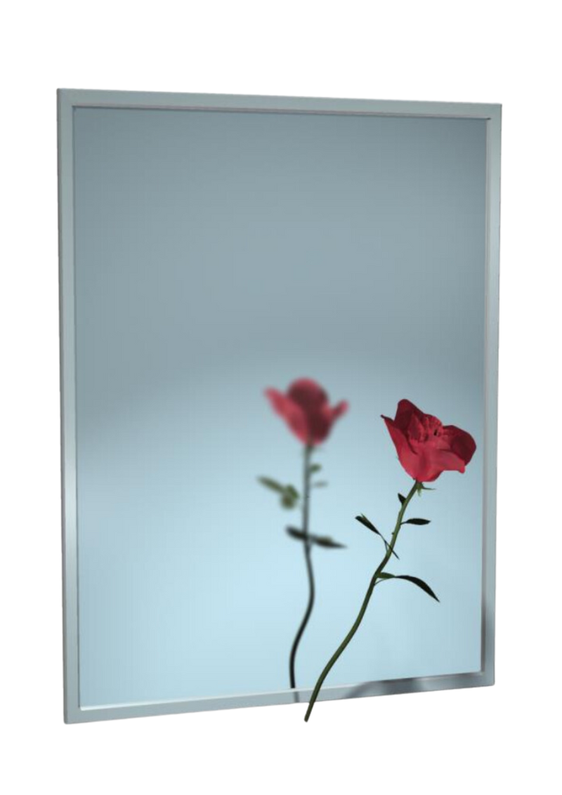 ASI JD Macdonald MIRROR, STAINLESS STEEL CHANNEL FRAME, VINYL BACKED – PLATE GLASS, VARIOUS SIZES (10-0620-V)