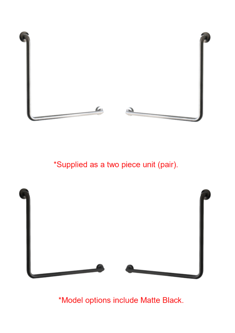 ASI JDMACDONALD GRAB RAIL – AMBULANT L-SHAPE 450 X 450 MM X 2 = 1 PAIR