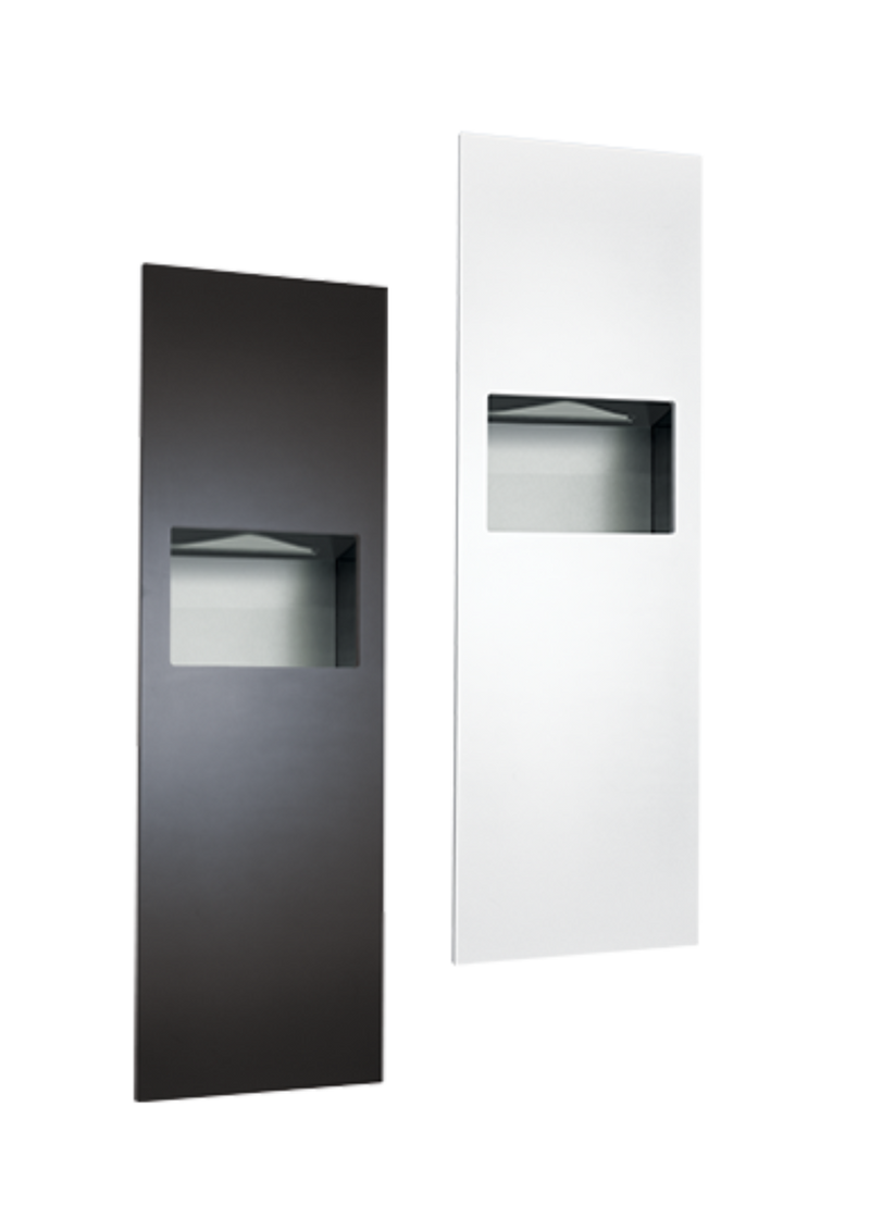 ASI JD Macdonald PAPER TOWEL DISPENSER & WASTE BIN 34L – COMPLETELY RECESSED, PHENOLIC DOOR, PIATTO™ COLLECTION