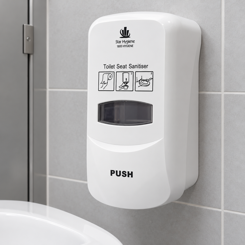 Star Hygiene Toilet Seat Sanitiser Dispenser (White) - Complete Kit