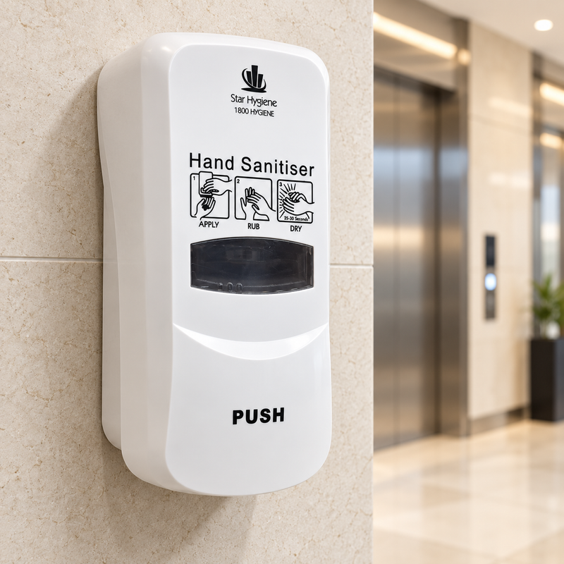 Star Hygiene Hand Sanitiser Dispenser 400ml (White) – Complete Kit