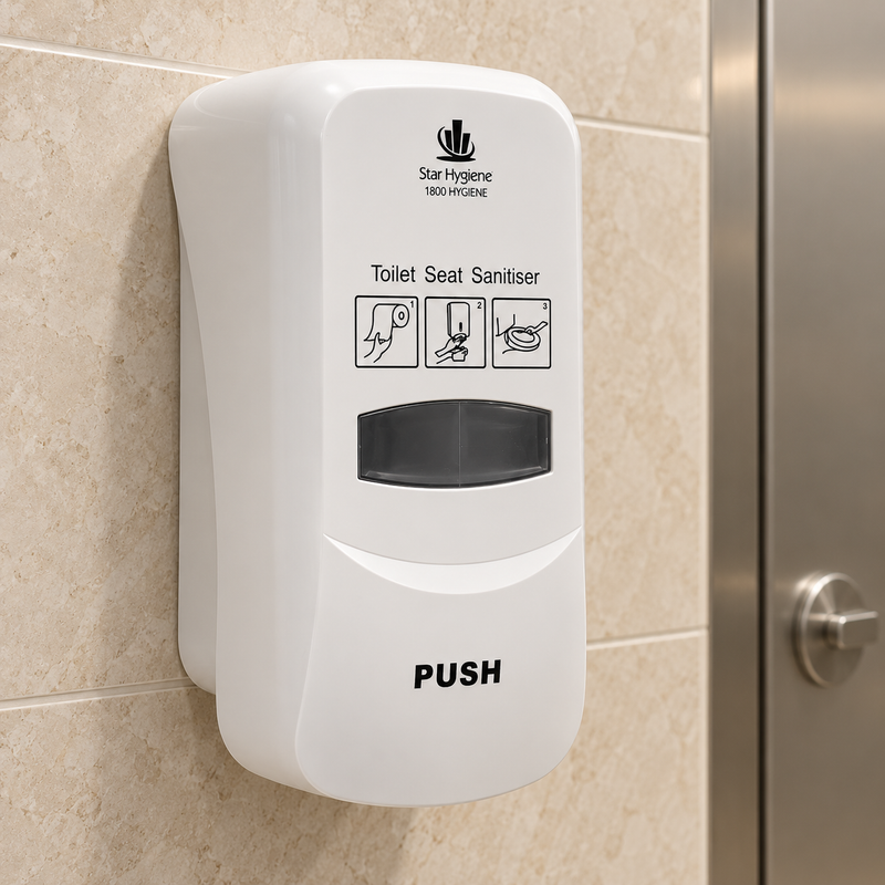 Star Hygiene Toilet Seat Sanitiser Dispenser (White) - Complete Kit