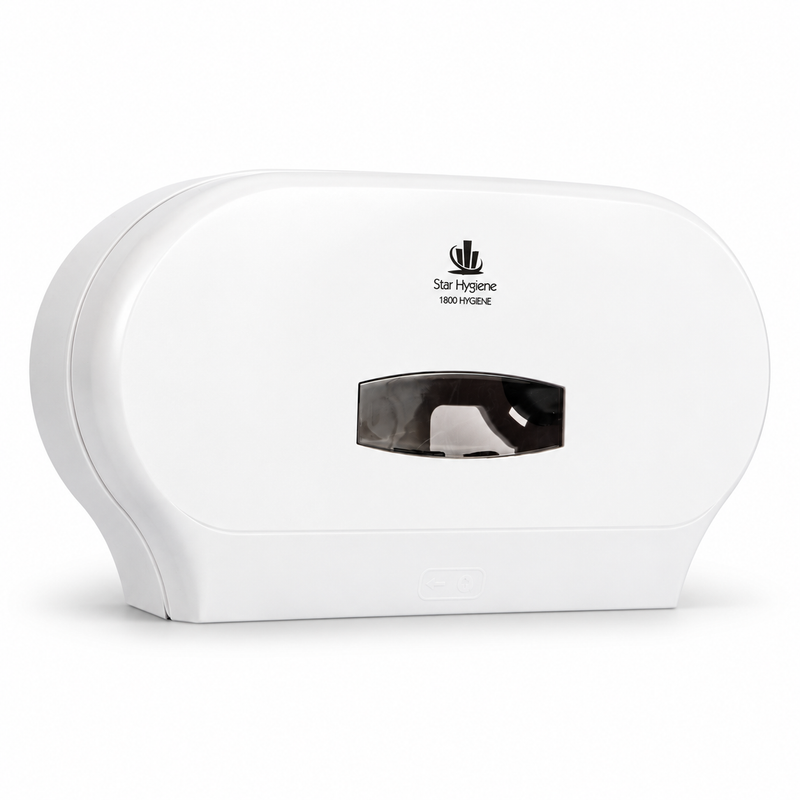 Star Hygiene Double Jumbo Toilet Roll Dispenser – High Capacity & Lockable (Matte Black or White)