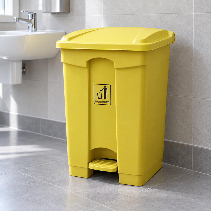 Yellow Medical & Clinical Waste Pedal Bin 68L