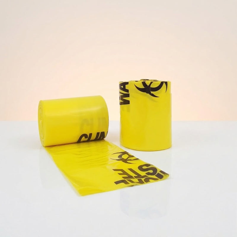 27L Yellow Clinical Waste Bags Roll, 50 Bags