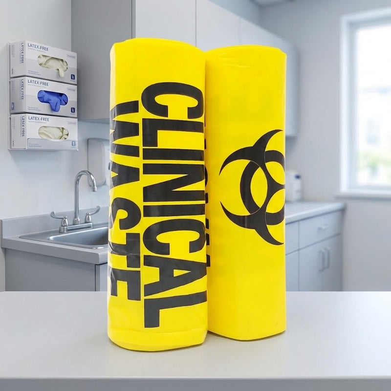 240L Yellow Clinical Waste Bags Roll, 10 Bags