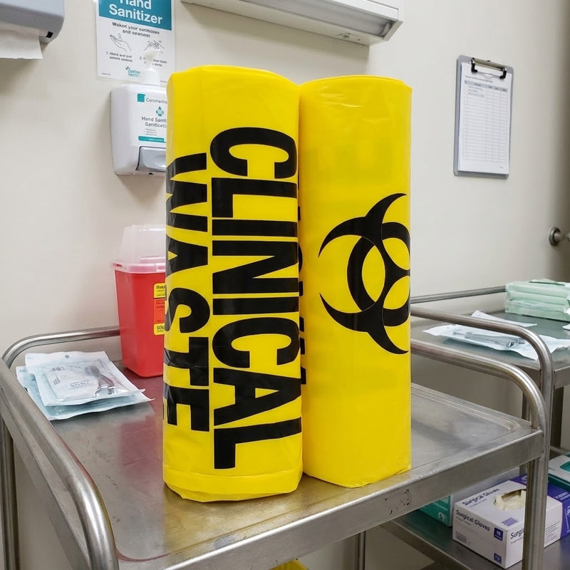 240L Yellow Clinical Waste Bags Roll, 10 Bags