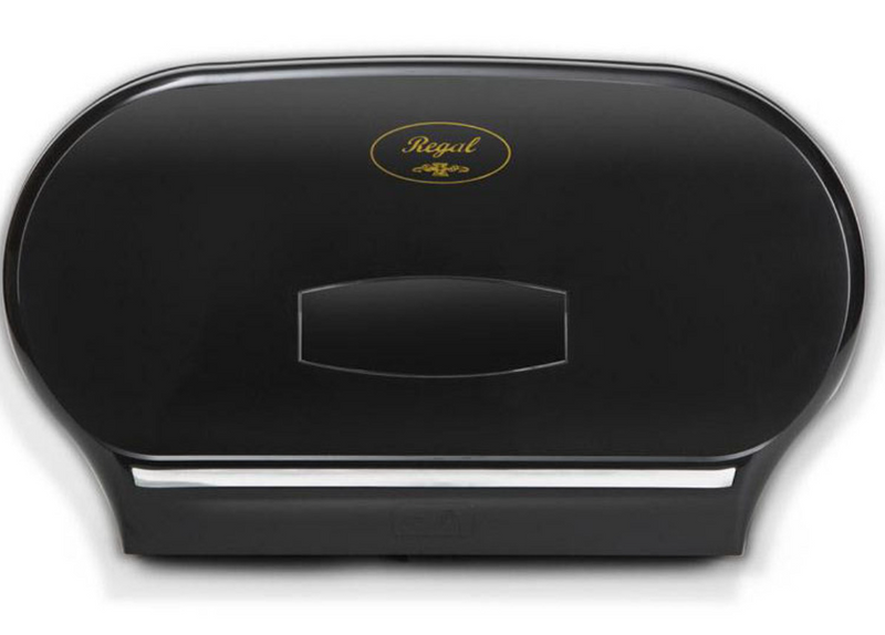 Regal Double Jumbo Toilet Roll Dispenser Black | Commercial Toilet Paper Holder