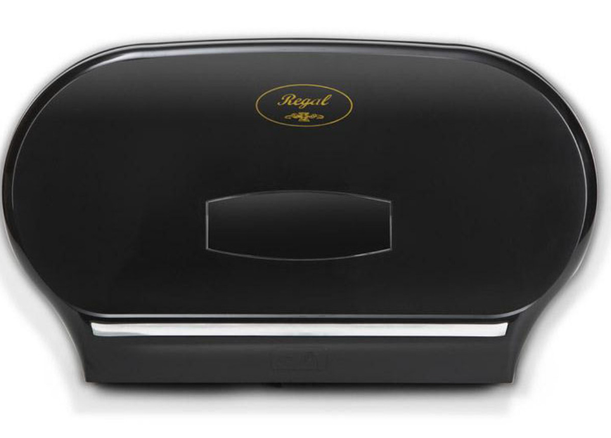 Regal Double Jumbo Toilet Roll Dispenser -  Black